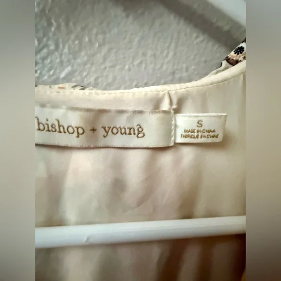 Anthropologie Bishop + Young Cream/Yellow/Gold Print Cut Out Sides Dress Sz. S - Picture 9 of 10